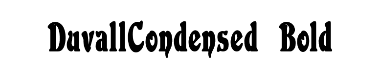 DuvallCondensed Bold font preview