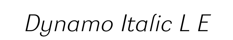 Dynamo Italic L E font preview