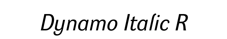 Dynamo Italic R font preview