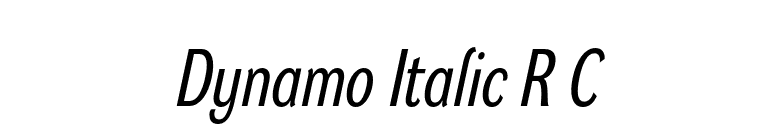Dynamo Italic R C font preview