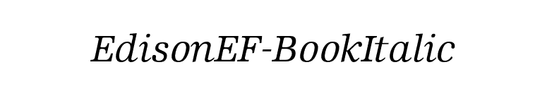 EdisonEF-BookItalic font preview