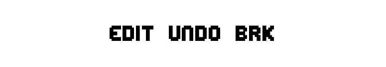 Edit Undo BRK font preview