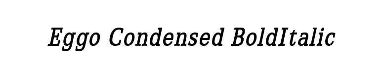 Eggo Condensed BoldItalic font preview