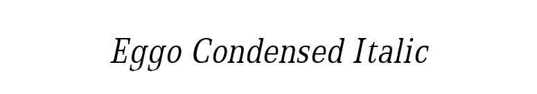 Eggo Condensed Italic font preview