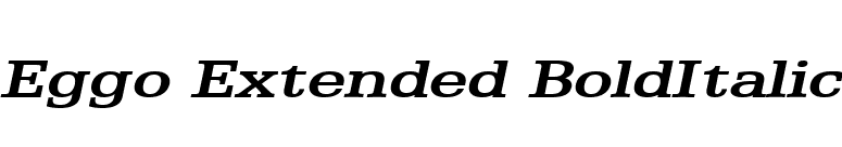 Eggo Extended BoldItalic font preview