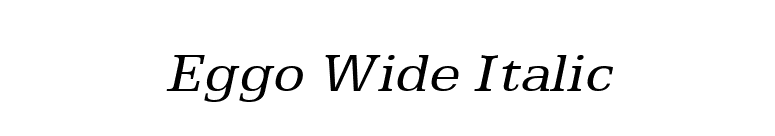 Eggo Wide Italic font preview