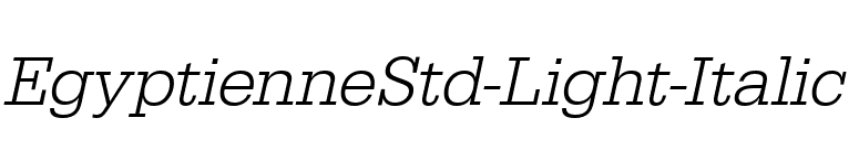 EgyptienneStd-Light-Italic font preview