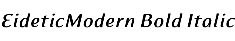 EideticModern Bold Italic font preview