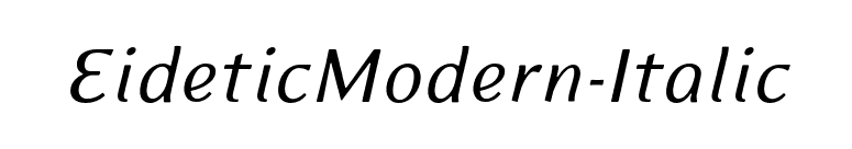 EideticModern-Italic font preview