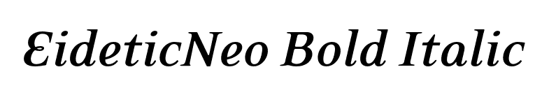 EideticNeo Bold Italic font preview