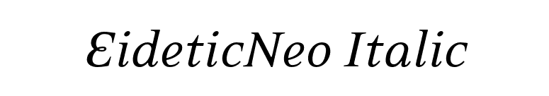 EideticNeo Italic font preview