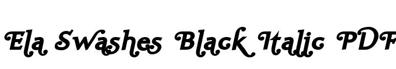 Ela Swashes Black Italic PDF font preview