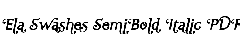 Ela Swashes SemiBold Italic PDF font preview