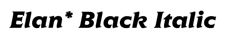 Elan* Black Italic font preview