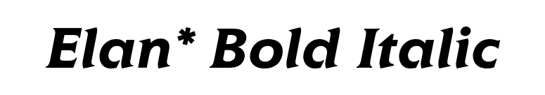 Elan* Bold Italic font preview