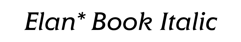 Elan* Book Italic font preview