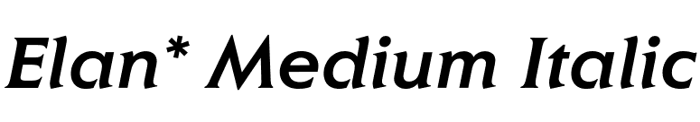 Elan* Medium Italic font preview