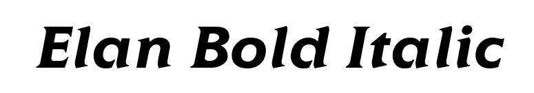 Elan Bold Italic font preview