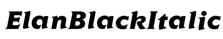 ElanBlackItalic font preview