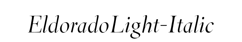 EldoradoLight-Italic font preview