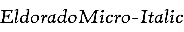 EldoradoMicro-Italic font preview