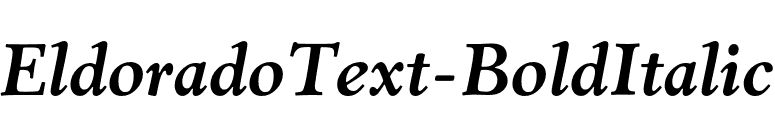 EldoradoText-BoldItalic font preview
