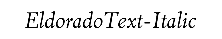 EldoradoText-Italic font preview