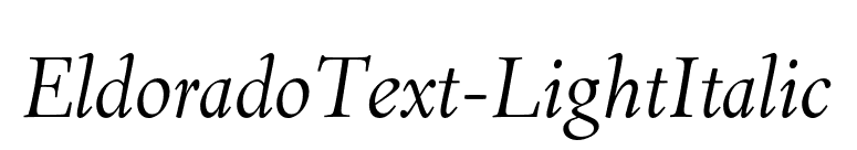 EldoradoText-LightItalic font preview