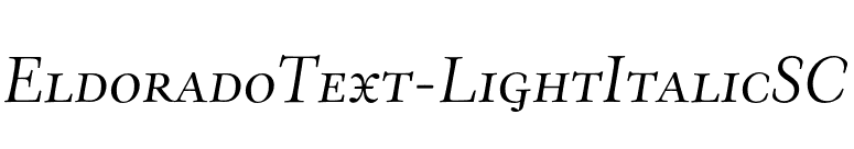 EldoradoText-LightItalicSC font preview