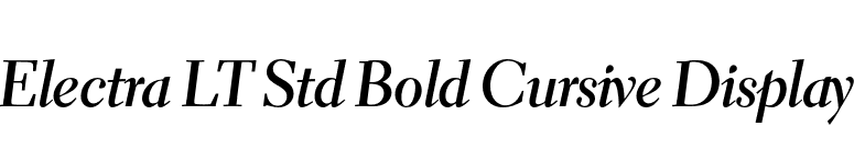 Electra LT Std Bold Cursive Display font preview