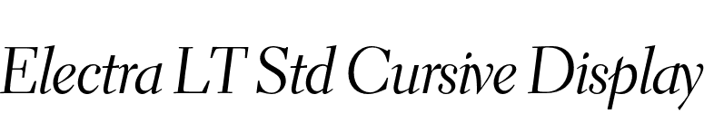 Electra LT Std Cursive Display font preview
