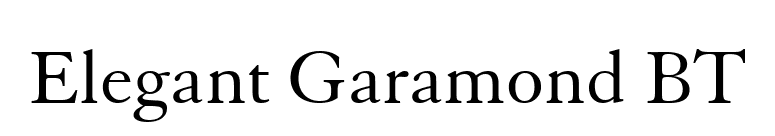 Elegant Garamond BT font preview