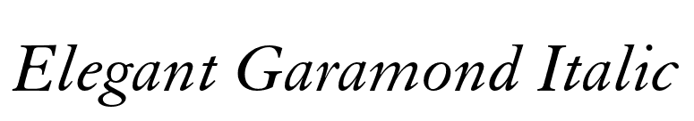 Elegant Garamond Italic font preview