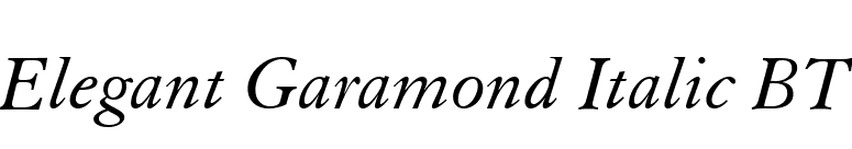 Elegant Garamond Italic BT font preview