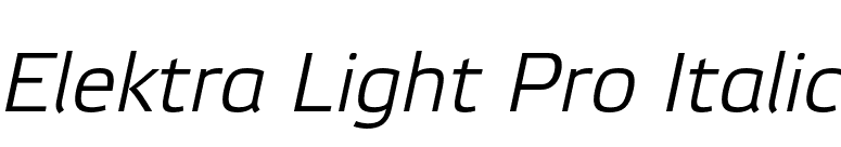 Elektra Light Pro Italic font preview