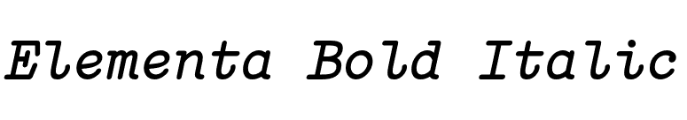Elementa Bold Italic font preview