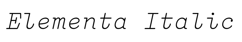 Elementa Italic font preview