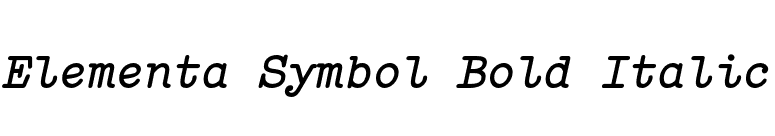 Elementa Symbol Bold Italic font preview