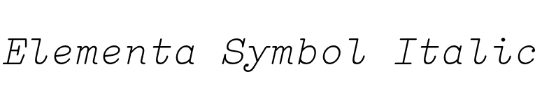 Elementa Symbol Italic font preview