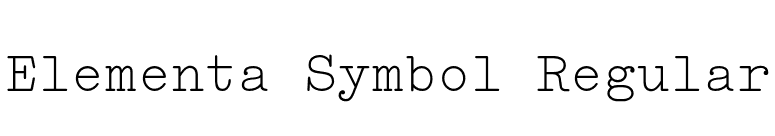 Elementa Symbol Regular font preview