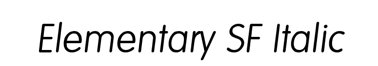 Elementary SF Italic font preview