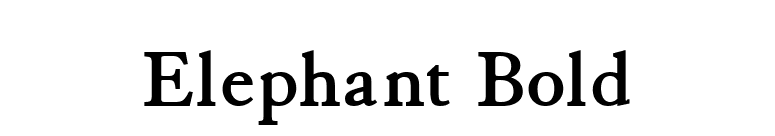 Elephant Bold font preview