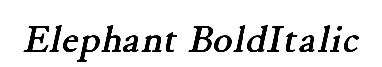 Elephant BoldItalic font preview