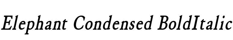 Elephant Condensed BoldItalic font preview