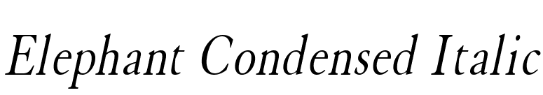 Elephant Condensed Italic font preview