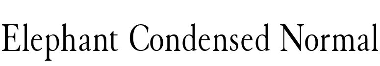 Elephant Condensed Normal font preview