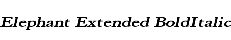 Elephant Extended BoldItalic font preview