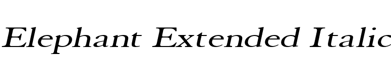 Elephant Extended Italic font preview