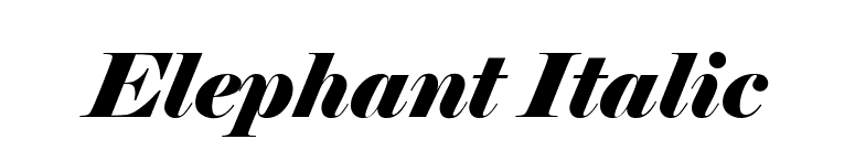 Elephant Italic font preview