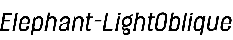 Elephant-LightOblique font preview